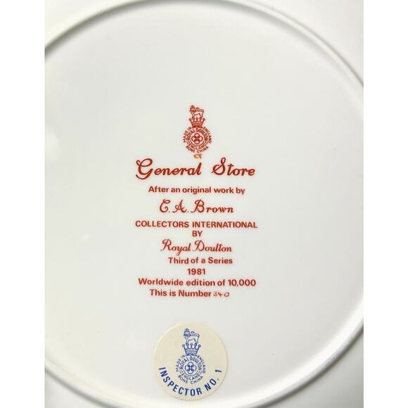 Royal Doulton General Store Plate From American Tapestries Collection - Picture 2 of 5